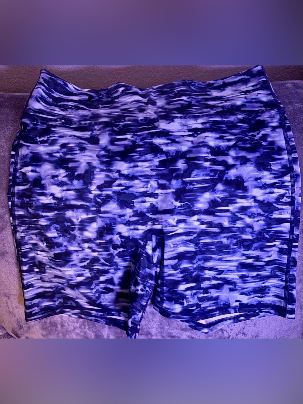 Fabletics Blue Camo Print Active Shorts With Pockets Size XL